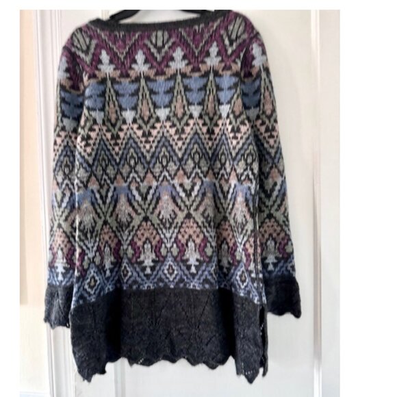Peruvian Connection Alpaca Wool Blend  Fair Isle Sweater Cottagecore Apres Ski - Picture 7 of 9